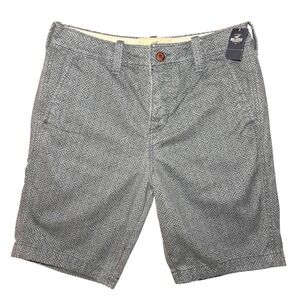 Hollister Classic Fit Shorts Mens 30 Gray Geometric Maze Print Cotton NWT